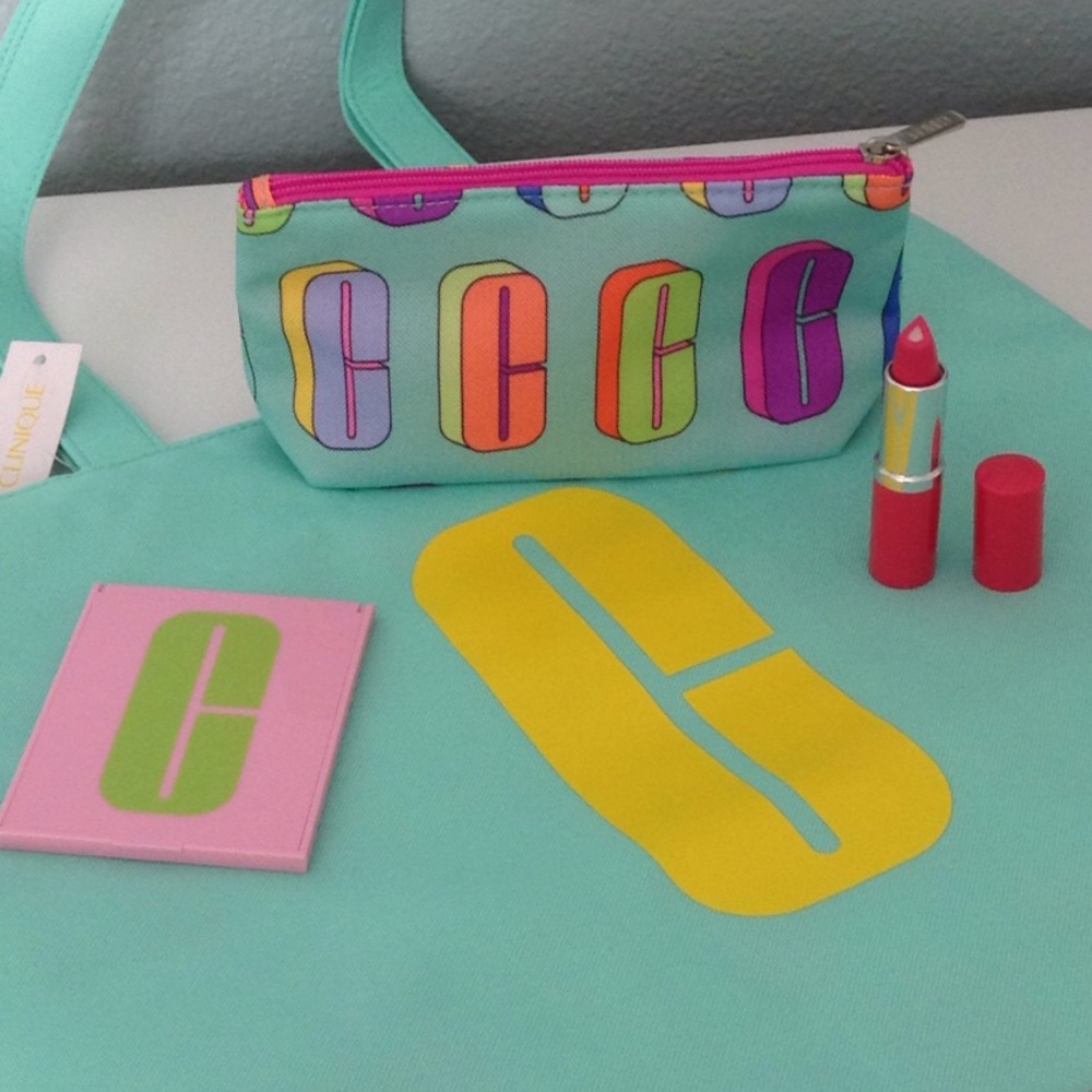 Clinique Bonus Gift Tote, Bag, Mirror & Lipstick